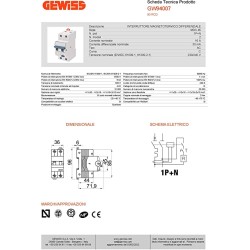 Gewiss - Interruttore Magnetotermico Differenziale Compatto - Mdc 45 - 1P+N Curva C 16A Tipo AC Idn